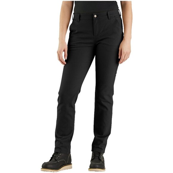 Carhartt Women's Black Relaxed Fit Double Knee Carpenter Pants Sz 4 - Picture 1 of 10